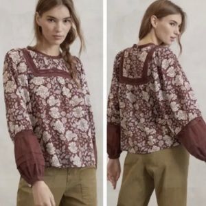 ANTHROPOLOGIE Cleobella Rafia Lace Blouse Top